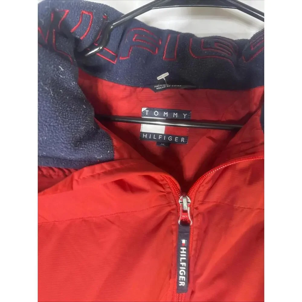 Vintage Y2K Tommy Hilfiger Puffer Coat Jacket Down Filled Mens Size Medium